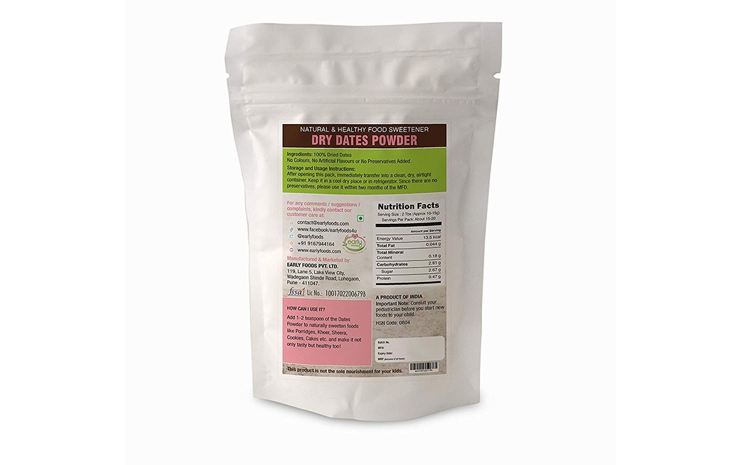 Early Foods Dry Dates Powder    Pack  50 grams